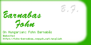 barnabas fohn business card