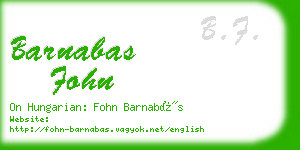 barnabas fohn business card